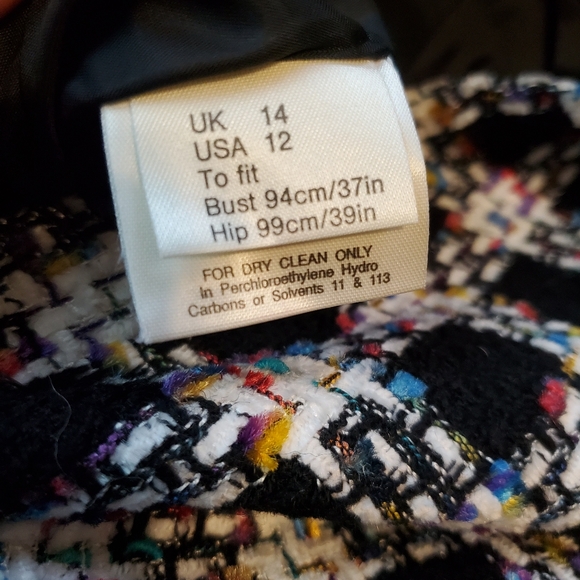 Vintage 80s Jaeger Wool Blend Multicolor Speckled Checker Blazer Jacket Size 12 - Picture 8 of 11